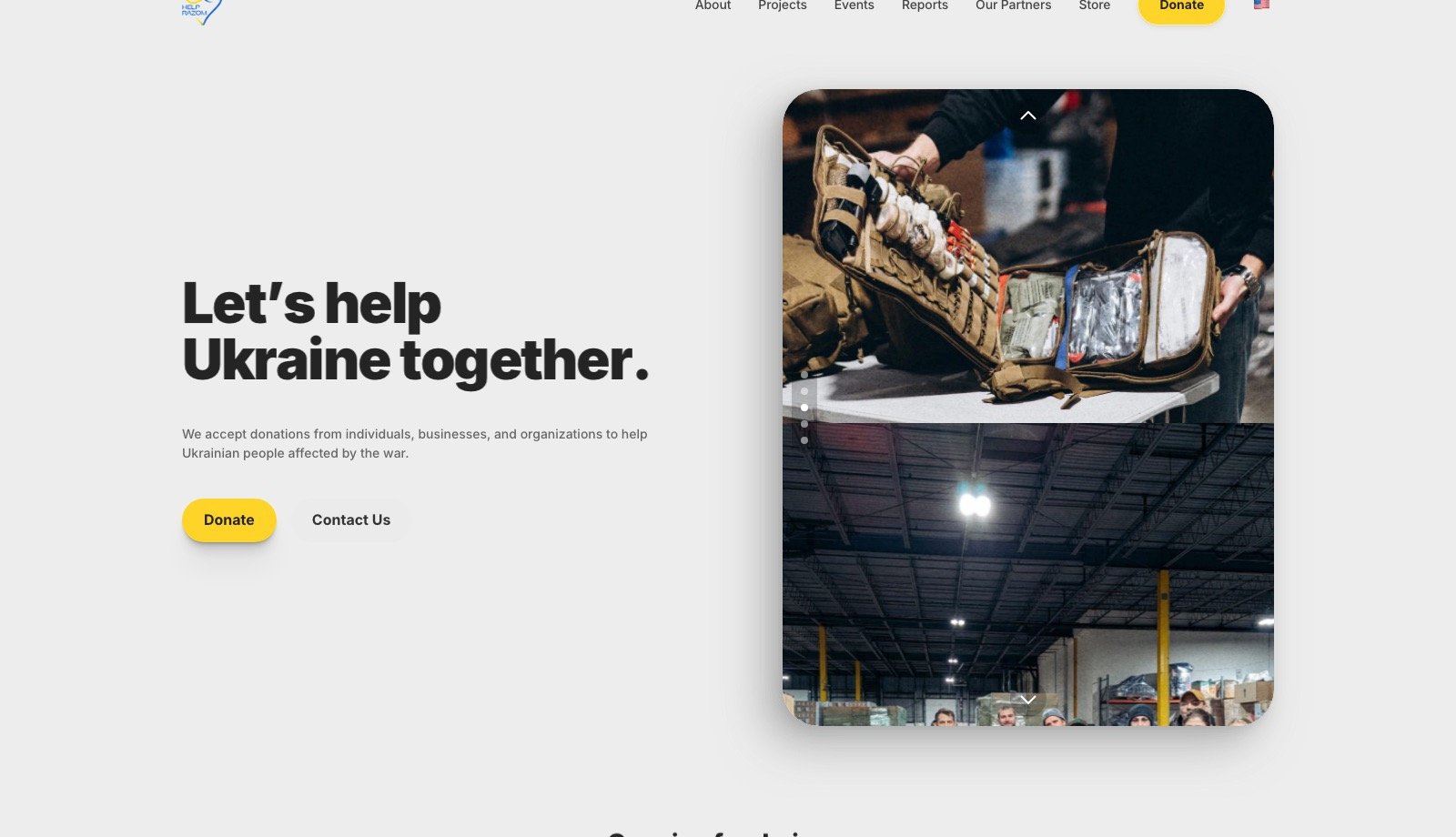 Help Razom website homepage
