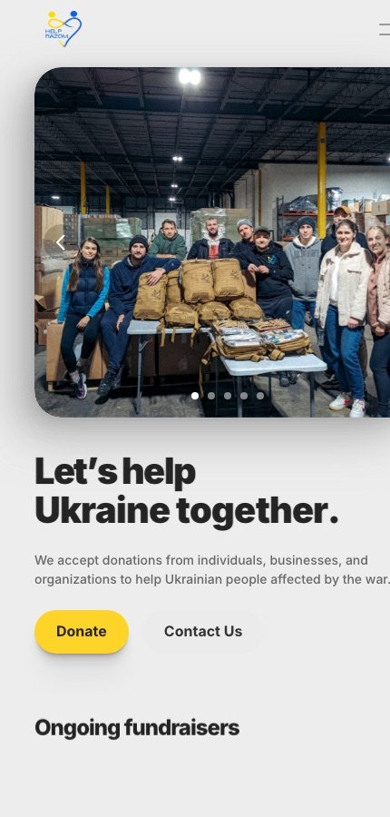Help Razom website, mobile view