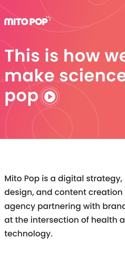 MitoPop website, mobile view