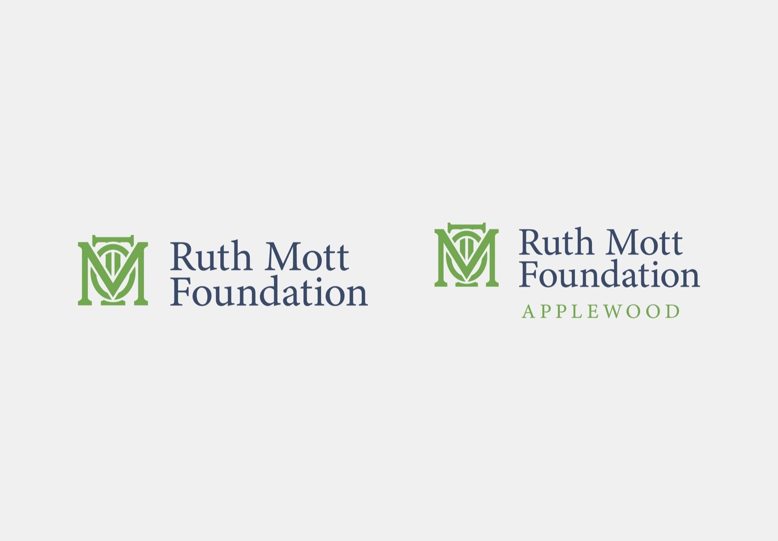 Ruth Mott Foundation refreshed logo and identity