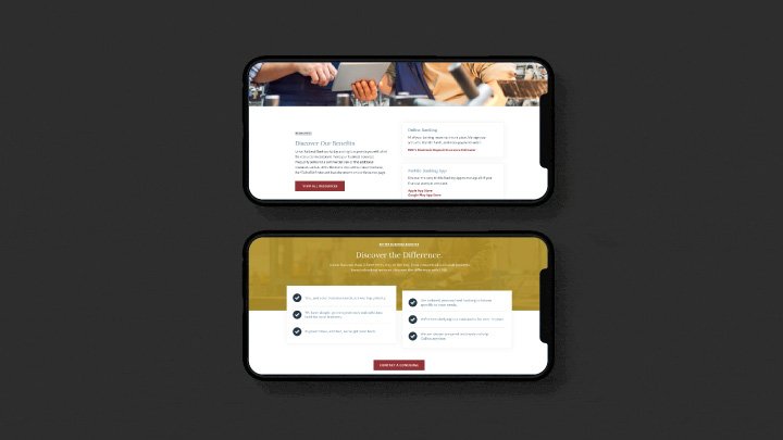 Union National Bank website, mobile view