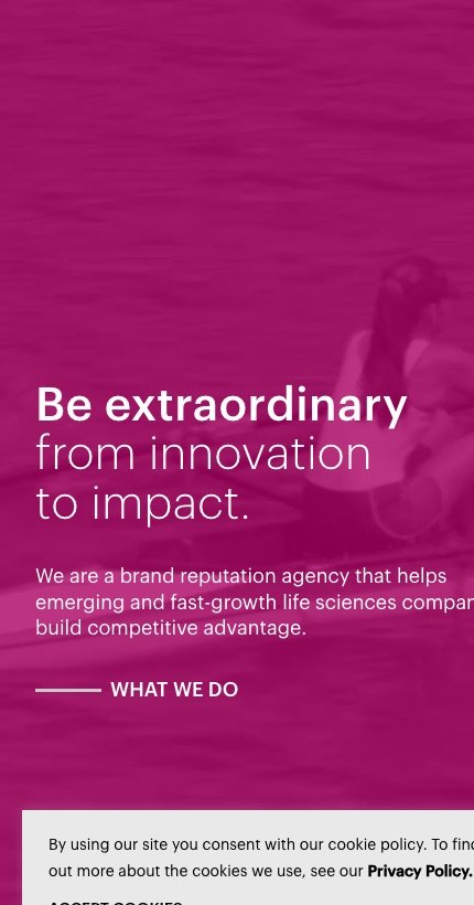 Waterhouse Brands website, mobile view